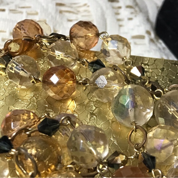 Murano Vintage Italian Gold foil beads, Swarvoski Necklace shiny and fabulous! - Picture 7 of 7